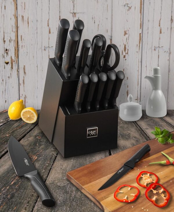 Limited time deal 60%off Kitchen Knife Set with Block Self Sharpening - Image 2